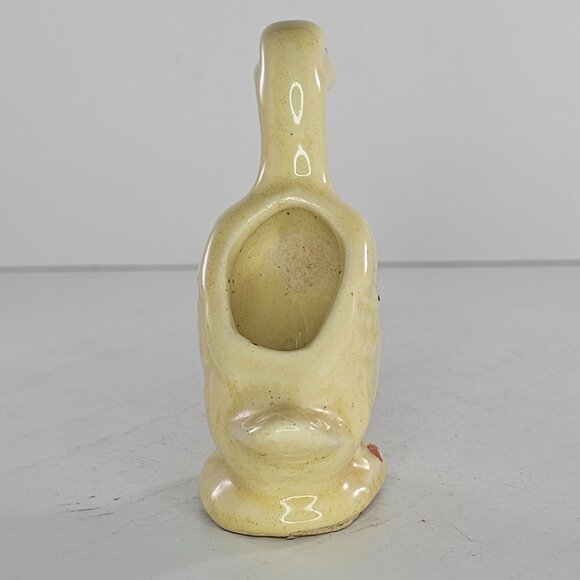 Vintage Ceramic Duck Planter Yellow Glaze Small Retro Decor Mid Century Modern - Picture 4 of 8